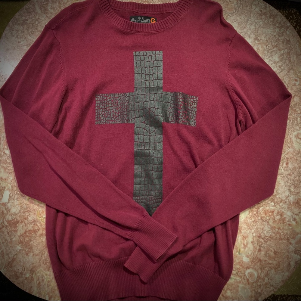 G by Guess Zeke Cross Crewneck Sweater
